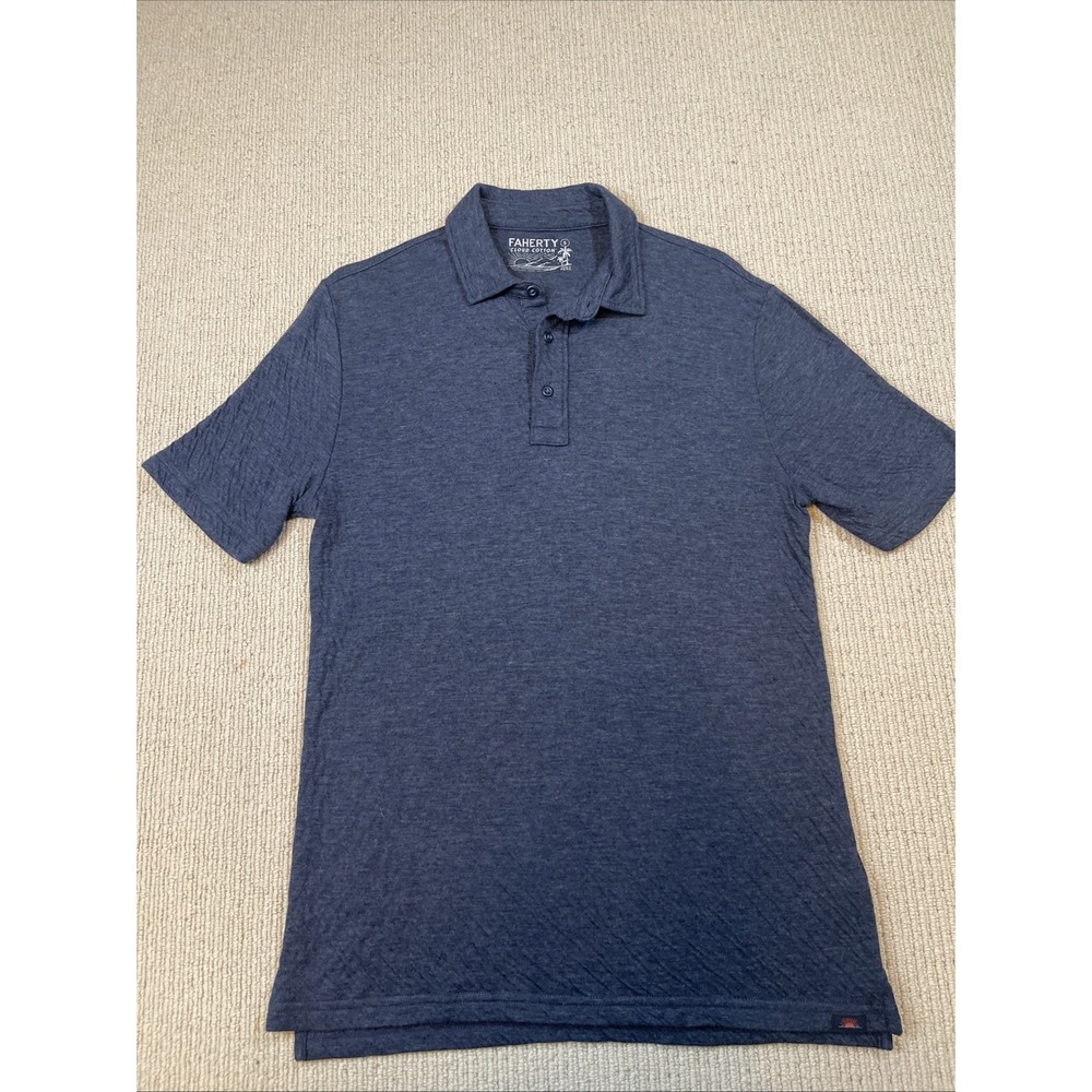 Faherty Cloud Cotton Men's Small Polo Short Sleeve Shirt Pima Cotton Modal